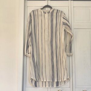 Closed Blue and White Casual Long Sleeve Dress